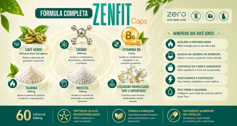 Fórmula ZenFit Caps com peptídeos bioativos